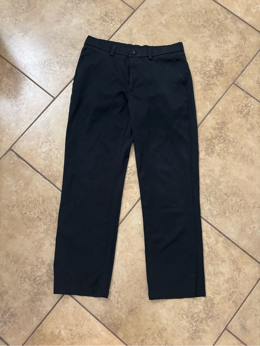 Haggar Men's Black Straight Fit 32x30 Dress Pants